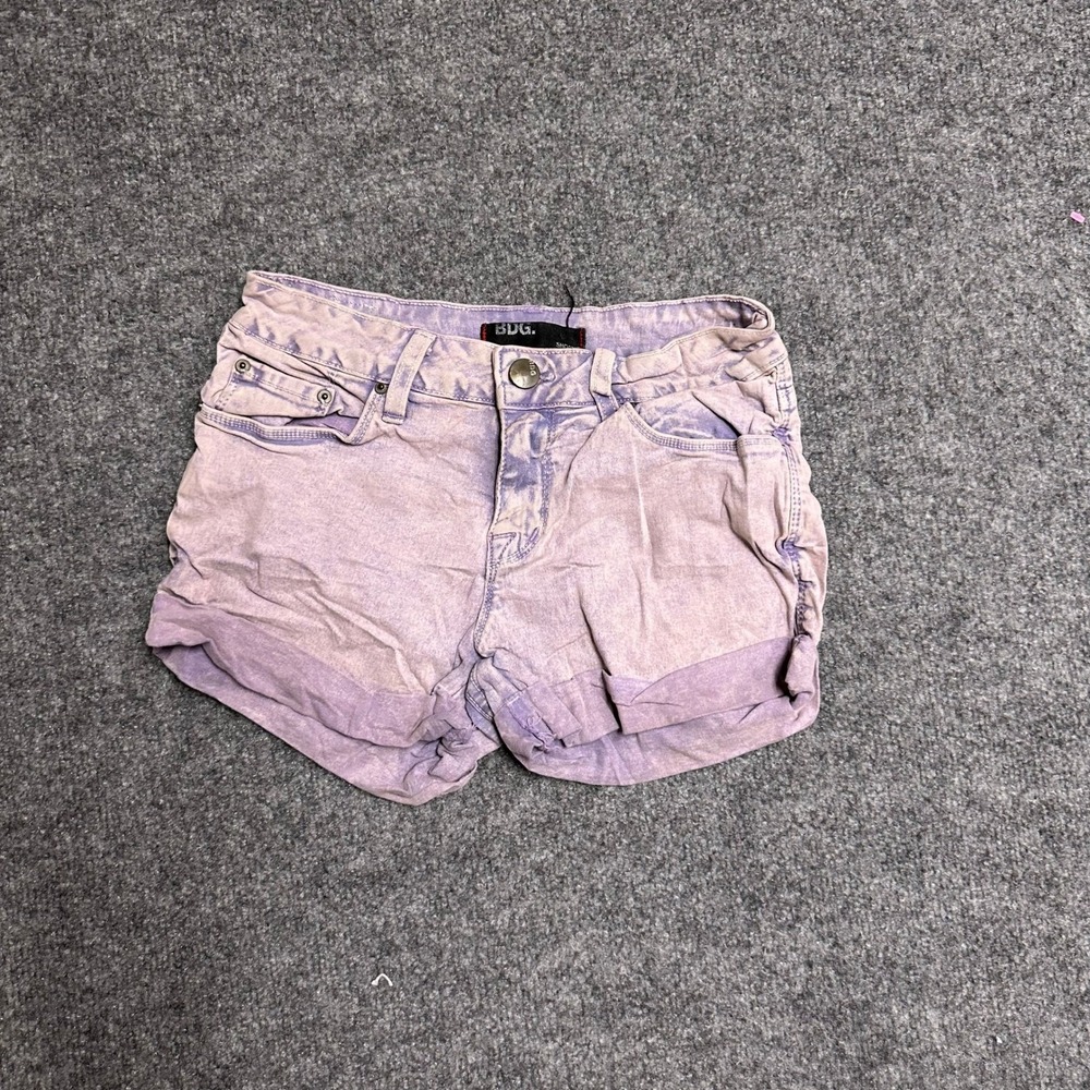 BDG Shorts Womens Size 26 Purple Acid Wash Shortie Cuffed Denim Casual Good